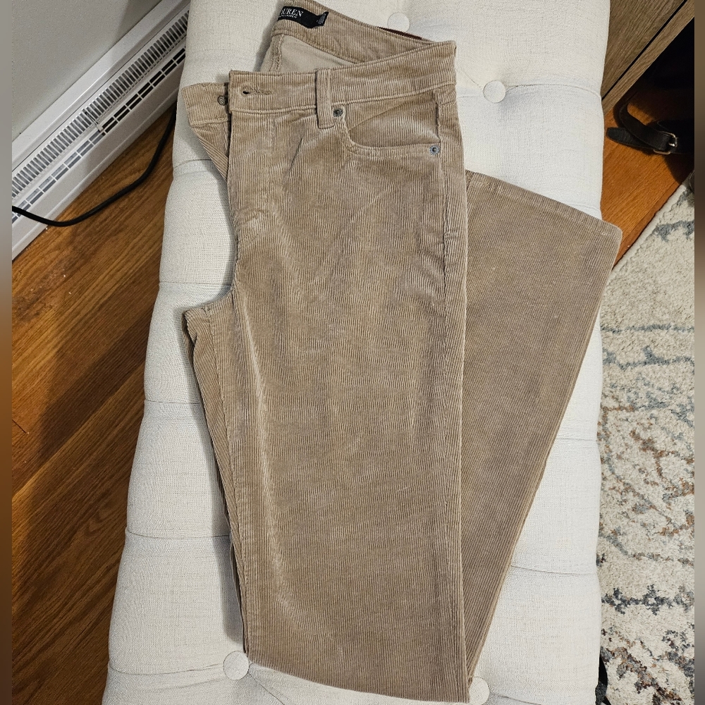 Lauren Ralph Lauren Stretch Mid-Rise Straight Corduroy Jeans